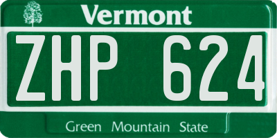 VT license plate ZHP624