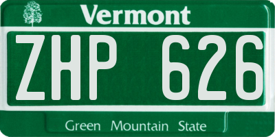 VT license plate ZHP626