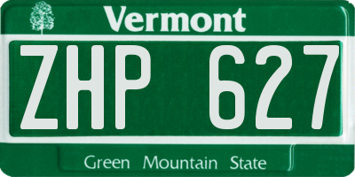 VT license plate ZHP627