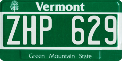 VT license plate ZHP629