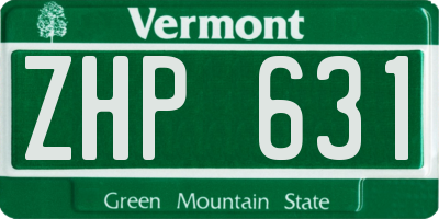 VT license plate ZHP631