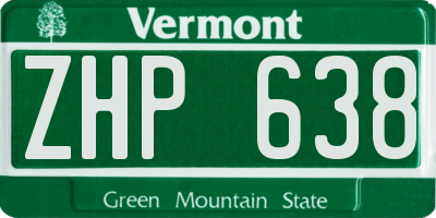 VT license plate ZHP638