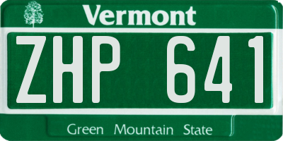 VT license plate ZHP641