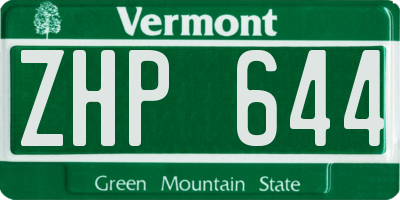 VT license plate ZHP644