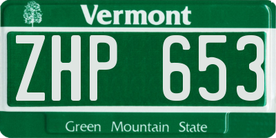 VT license plate ZHP653