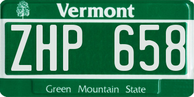 VT license plate ZHP658