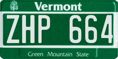 VT license plate ZHP664