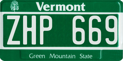 VT license plate ZHP669