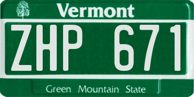 VT license plate ZHP671