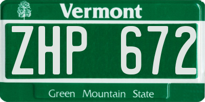 VT license plate ZHP672