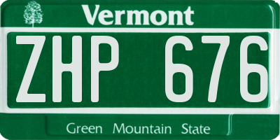 VT license plate ZHP676