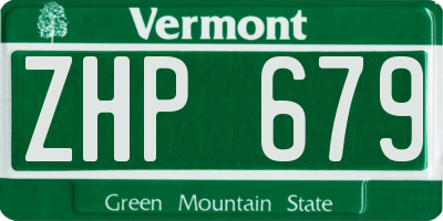 VT license plate ZHP679