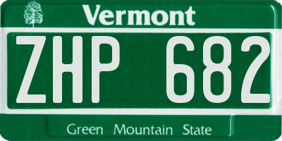 VT license plate ZHP682