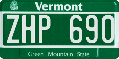 VT license plate ZHP690