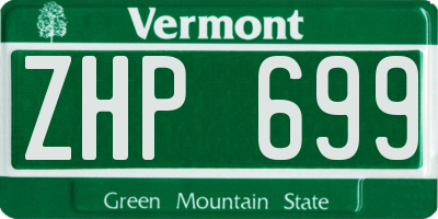 VT license plate ZHP699