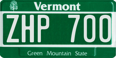 VT license plate ZHP700