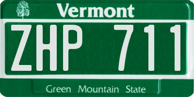 VT license plate ZHP711