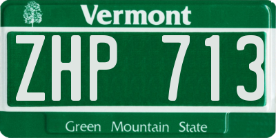 VT license plate ZHP713
