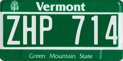 VT license plate ZHP714