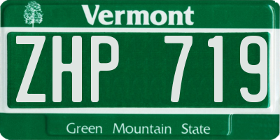 VT license plate ZHP719
