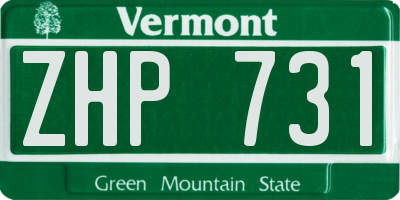 VT license plate ZHP731
