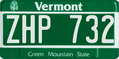 VT license plate ZHP732