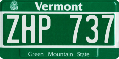 VT license plate ZHP737