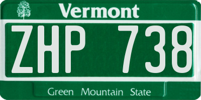 VT license plate ZHP738