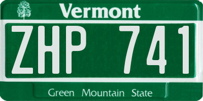 VT license plate ZHP741