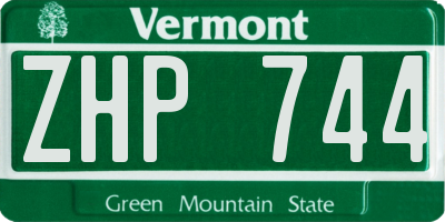 VT license plate ZHP744