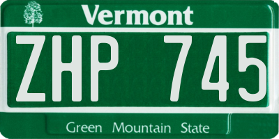 VT license plate ZHP745