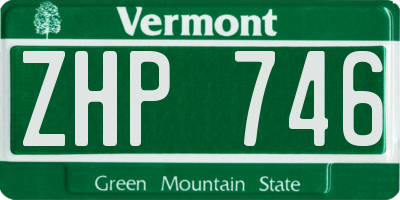 VT license plate ZHP746