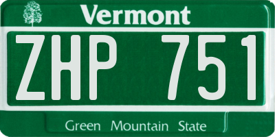VT license plate ZHP751