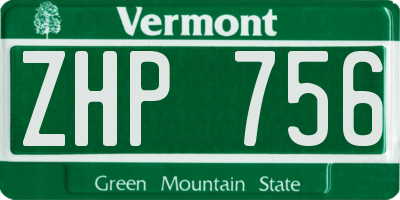 VT license plate ZHP756