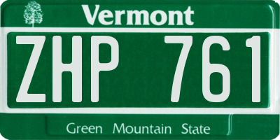 VT license plate ZHP761