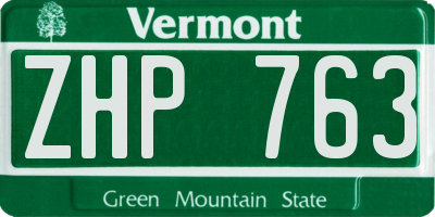 VT license plate ZHP763