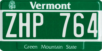 VT license plate ZHP764