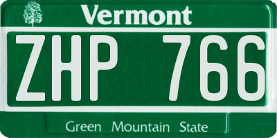 VT license plate ZHP766