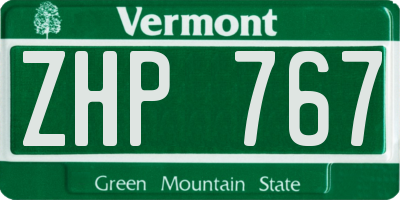 VT license plate ZHP767