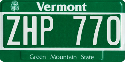 VT license plate ZHP770