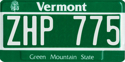 VT license plate ZHP775