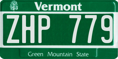 VT license plate ZHP779