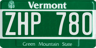 VT license plate ZHP780