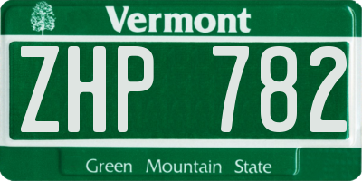 VT license plate ZHP782