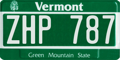 VT license plate ZHP787