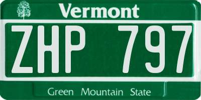 VT license plate ZHP797