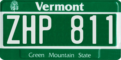 VT license plate ZHP811