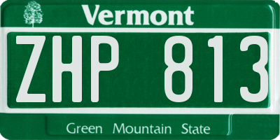 VT license plate ZHP813