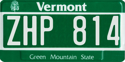 VT license plate ZHP814