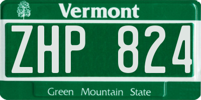 VT license plate ZHP824